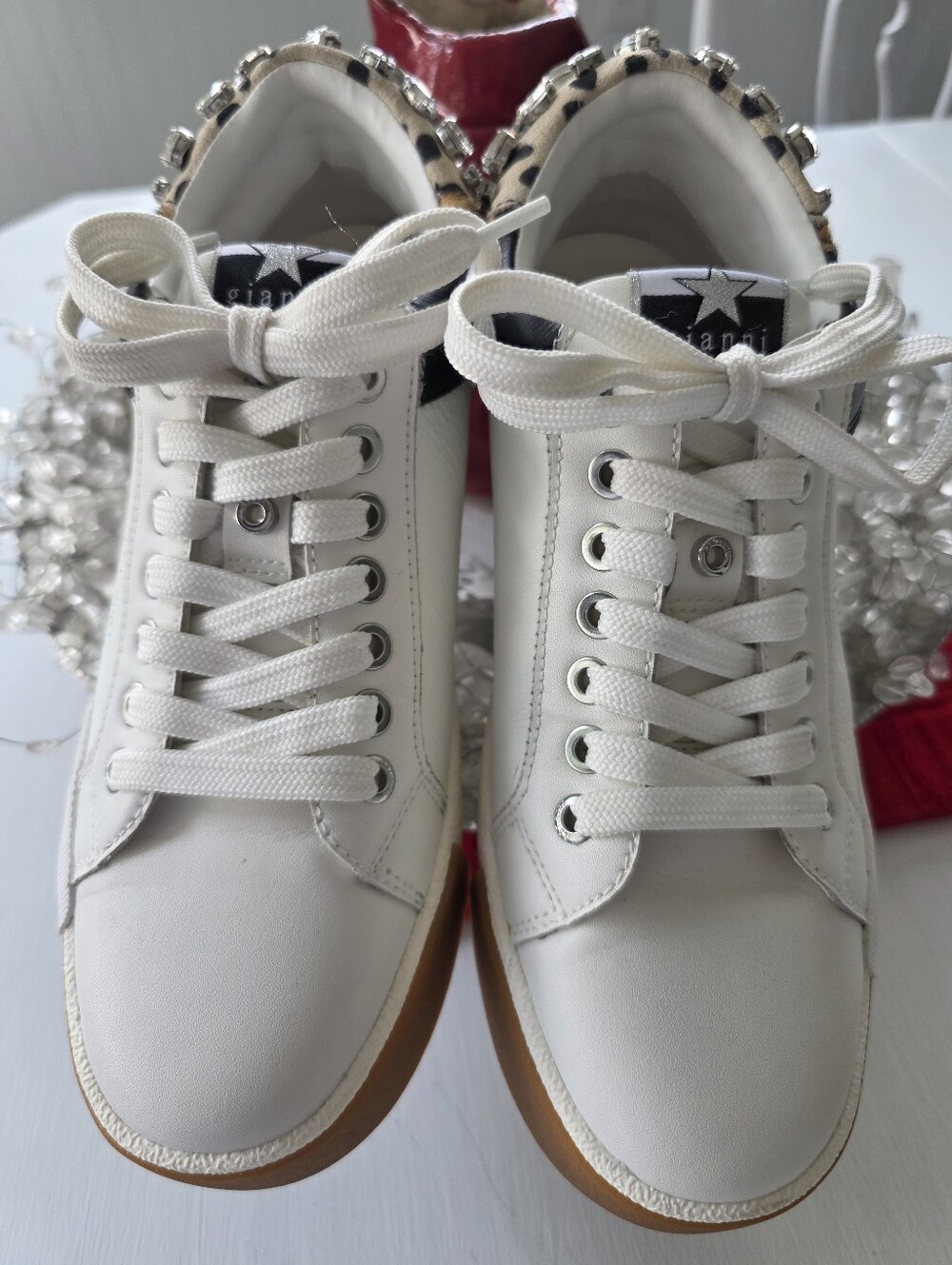Gianni Bini White Leather Sneakers